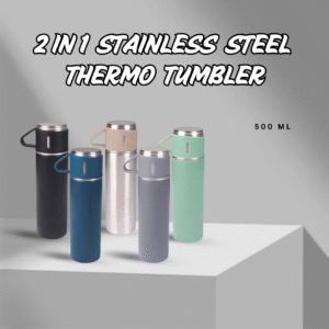 2 In 1 Stainless Steel Thermo Tumbler