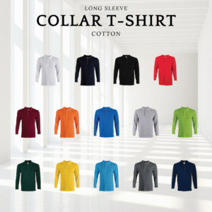 Cotton Long Sleeve Collar T-shirt