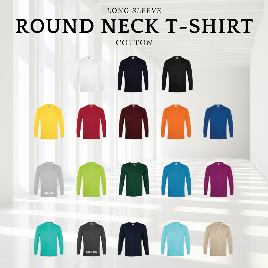 Cotton Long Sleeve Round Neck T-shirt